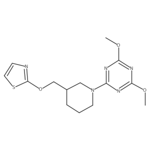 2,4-Dimethoxy-6-{3-[(1,3-thiazol-2-yloxy)methyl]piperidin-1-yl}-1,3,5-triazine Structure