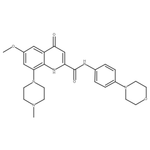 6-Methoxy-8-(4-methyl-piperazin-1-yl)-4-oxo-1,4-dihydroquinoline-2-carboxylic acid (4-morpholin-4-ylphenyl)amide Structure