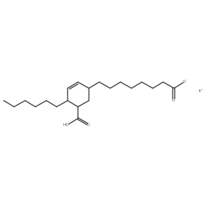 Potassium 5-carboxy-4-hexylcyclohex-2-ene-1-octanoate Structure