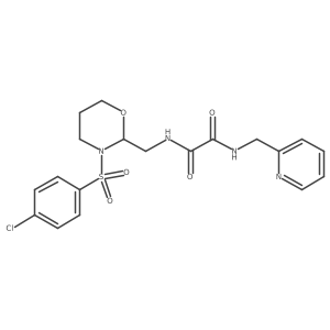 N1-((3-((4-chlorophenyl)sulfonyl)-1,3-oxazinan-2-yl)methyl)-N2-(pyridin-2-ylmethyl)oxalamide结构式