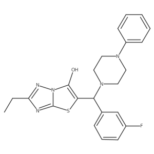 2-Ethyl-5-((3-fluorophenyl)(4-phenylpiperazin-1-yl)methyl)thiazolo[3,2-b][1,2,4]triazol-6-ol Structure
