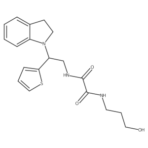 N1-(3-hydroxypropyl)-N2-(2-(indolin-1-yl)-2-(thiophen-2-yl)ethyl)oxalamide Structure