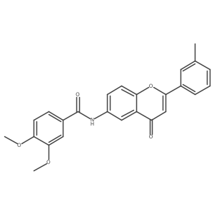 3,4-dimethoxy-N-[2-(3-methylphenyl)-4-oxo-4H-chromen-6-yl]benzamide Structure
