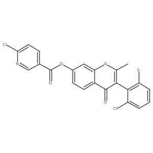 [3-(2-Chloro-6-fluorophenyl)-2-methyl-4-oxochromen-7-yl] 6-chloropyridine-3-carboxylate Structure