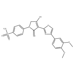 4-{3-[4-(3,4-dimethoxyphenyl)-1,3-thiazol-2-yl]-4-hydroxy-2-imino-2,5-dihydro-1H-pyrrol-1-yl}benzenesulfonamide结构式