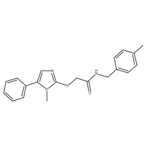 2-((1-methyl-5-phenyl-1H-imidazol-2-yl)thio)-N-(4-methylbenzyl)acetamide结构式
