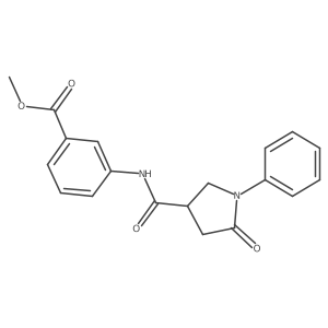 Methyl 3-(5-oxo-1-phenylpyrrolidine-3-carboxamido)benzoate结构式