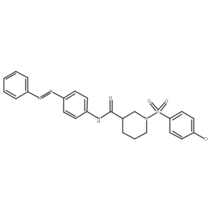 (E)-1-((4-chlorophenyl)sulfonyl)-N-(4-(phenyldiazenyl)phenyl)piperidine-3-carboxamide Structure