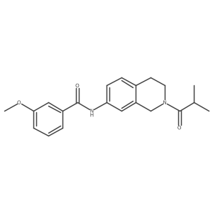 N-(2-isobutyryl-1,2,3,4-tetrahydroisoquinolin-7-yl)-3-methoxybenzamide结构式