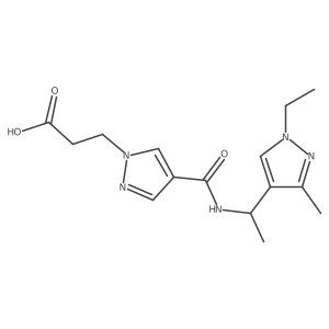 4-[[[1-(1-Ethyl-3-methyl-1H-pyrazol-4-yl)ethyl]amino]carbonyl]-1H-pyrazole-1-propanoic acid结构式