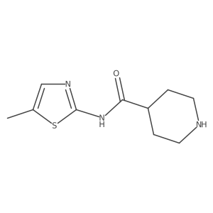 N-(5-methyl-1,3-thiazol-2-yl)piperidine-4-carboxamide结构式