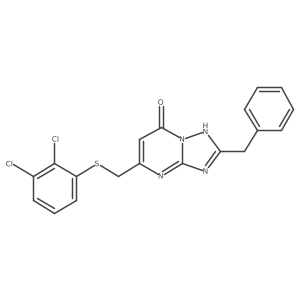 2-benzyl-5-[(2,3-dichlorophenyl)sulfanylmethyl]-1H-[1,2,4]triazolo[1,5-a]pyrimidin-7-one结构式