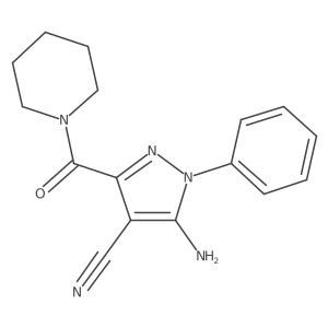 5-Amino-1-phenyl-3-(1-piperidinylcarbonyl)-1H-pyrazole-4-carbonitrile结构式