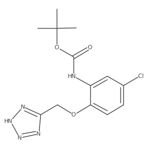[5-Chloro-2-(1h-tetrazol-5-ylmethoxy)-phenyl]-carbamic acid tert-butyl ester结构式