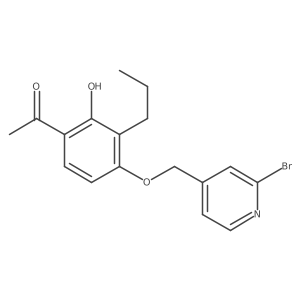 CCCc1c(OCc2ccnc(Br)c2)ccc(C(C)=O)c1O结构式