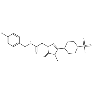 N-(4-fluorobenzyl)-2-(4-methyl-3-(1-(methylsulfonyl)piperidin-4-yl)-5-oxo-4,5-dihydro-1H-1,2,4-triazol-1-yl)acetamide Structure