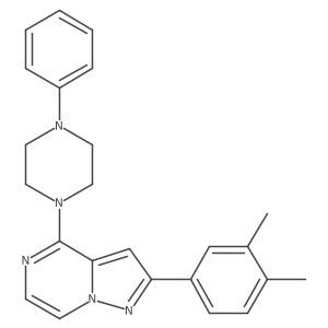 2-(3,4-Dimethylphenyl)-4-(4-phenylpiperazin-1-yl)pyrazolo[1,5-a]pyrazine结构式