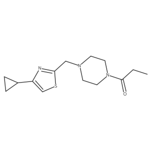 1-(4-((4-Cyclopropylthiazol-2-yl)methyl)piperazin-1-yl)propan-1-one结构式