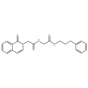 N~2~-[(4-oxo-1,2,3-benzotriazin-3(4H)-yl)acetyl]-N-(3-phenylpropyl)glycinamide结构式