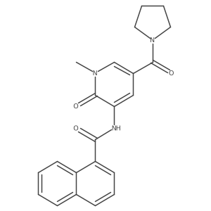 N-(1-methyl-2-oxo-5-(pyrrolidine-1-carbonyl)-1,2-dihydropyridin-3-yl)-1-naphthamide Structure
