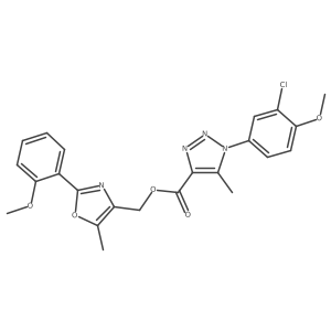 [2-(2-methoxyphenyl)-5-methyl-1,3-oxazol-4-yl]methyl 1-(3-chloro-4-methoxyphenyl)-5-methyl-1H-1,2,3-triazole-4-carboxylate Structure