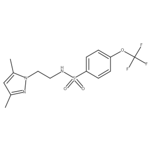 N-(2-(3,5-dimethyl-1H-pyrazol-1-yl)ethyl)-4-(trifluoromethoxy)benzenesulfonamide结构式
