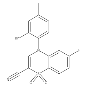 4-(2-bromo-4-methylphenyl)-6-fluoro-4H-benzo[b][1,4]thiazine-2-carbonitrile 1,1-dioxide结构式
