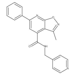 3-methyl-6-phenyl-N-(4-pyridylmethyl)isoxazolo[5,4-b]pyridine-4-carboxamide结构式