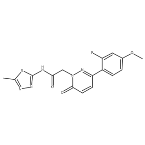 2-[3-(2-fluoro-4-methoxyphenyl)-6-oxopyridazin-1(6H)-yl]-N-[(2E)-5-methyl-1,3,4-thiadiazol-2(3H)-ylidene]acetamide结构式