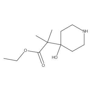 Ethyl 2-(4-hydroxypiperidin-4-yl)-2-methylpropanoate结构式