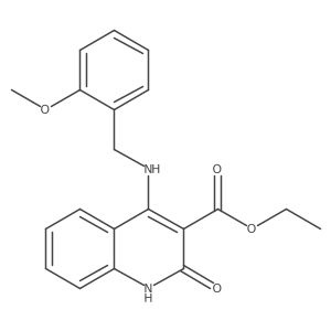 Ethyl 4-((2-methoxybenzyl)amino)-2-oxo-1,2-dihydroquinoline-3-carboxylate结构式