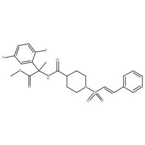 Methyl 2-(2,5-difluorophenyl)-2-{[1-(2-phenylethenesulfonyl)piperidin-4-yl]formamido}propanoate结构式