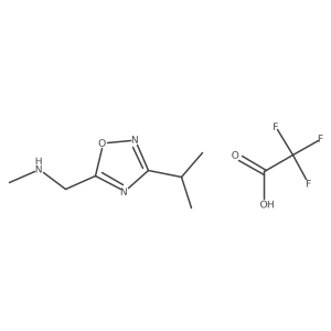 [(3-Isopropyl-1,2,4-oxadiazol-5-yl)methyl]methylamine trifluoroacetate Structure