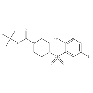 Tert-butyl 4-(2-amino-5-bromopyridin-3-ylsulfonyl)piperazine-1-carboxylate结构式