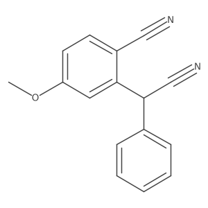 2-Cyano-5-methoxy-I+/--phenylbenzeneacetonitrile Structure