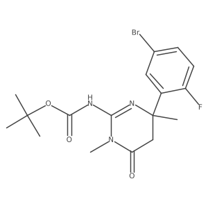 1,1-Dimethylethyl N-[(4S)-4-(5-bromo-2-fluorophenyl)-1,4,5,6-tetrahydro-1,4-dimethyl-6-oxo-2-pyrimidinyl]carbamate Structure