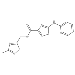 N-((3-methyl-1,2,4-oxadiazol-5-yl)methyl)-2-(pyridin-2-ylamino)thiazole-4-carboxamide结构式