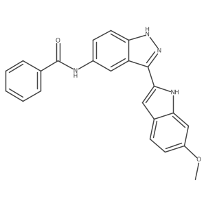 N-(3-(6-methoxy-1H-indol-2-yl)-1H-indazol-5-yl)benzamide结构式