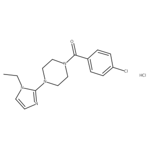 (4-chlorophenyl)(4-(1-ethyl-1H-imidazol-2-yl)piperazin-1-yl)methanone hydrochloride Structure