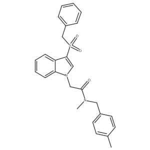 3-benzylsulfonyl-N-(4-methylbenzyl)-N-methyl-indole-1-acetamide结构式