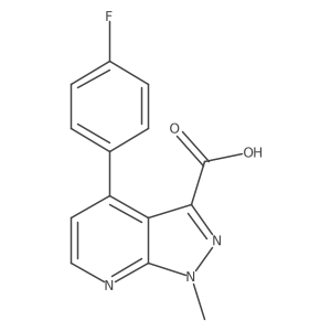 4-(4-Fluorophenyl)-1-methyl-1H-pyrazolo[3,4-b]pyridine-3-carboxylic acid结构式