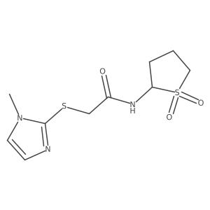 N-(1,1-dioxothiolan-2-yl)-2-(1-methylimidazol-2-yl)sulfanylacetamide Structure
