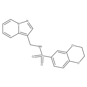 N-(pyrazolo[1,5-a]pyridin-3-ylmethyl)-2,3-dihydrobenzo[b][1,4]dioxine-6-sulfonamide结构式