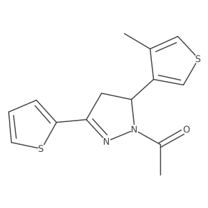 1-(5-(4-methylthiophen-3-yl)-3-(thiophen-2-yl)-4,5-dihydro-1H-pyrazol-1-yl)ethanone结构式