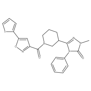 2-methyl-4-phenyl-5-[1-[5-(2-thienyl)isoxazole-3-carbonyl]-3-piperidyl]-1,2,4-triazol-3-one Structure