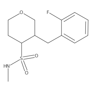 3-(2-fluorobenzyl)-N-methyltetrahydro-2H-pyran-4-sulfonamide结构式