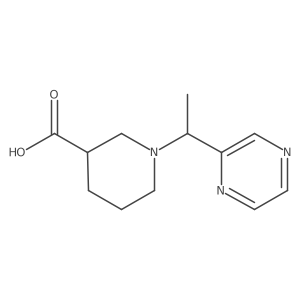 1-(1-(Pyrazin-2-yl)ethyl)piperidine-3-carboxylic acid结构式