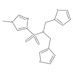 N-(furan-3-ylmethyl)-1-methyl-N-(thiophen-2-ylmethyl)-1H-imidazole-4-sulfonamide Structure