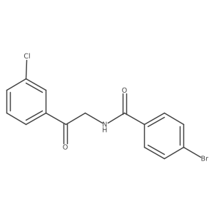 4-bromo-N-[2-(3-chlorophenyl)-2-oxoethyl]benzamide结构式