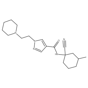 N-(1-Cyano-3-methylcyclohexyl)-1-(2-piperidin-1-ylethyl)pyrazole-4-carboxamide Structure